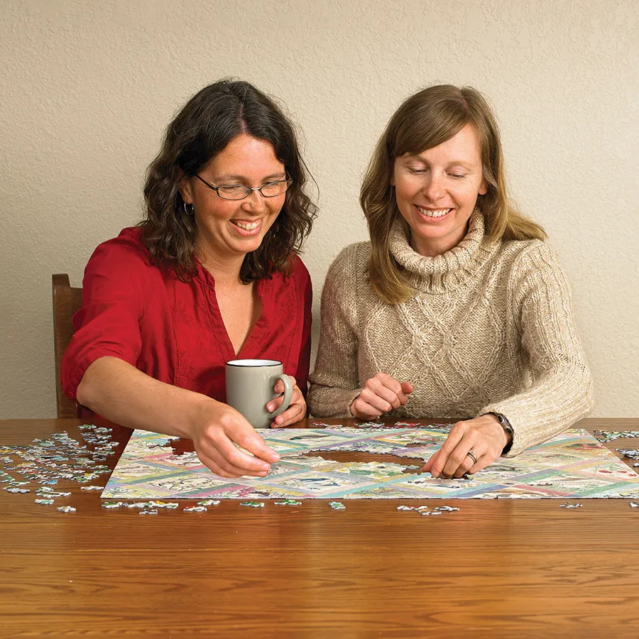 Cobble Hill Country Diary Quilt puzzle 1000 piese flori