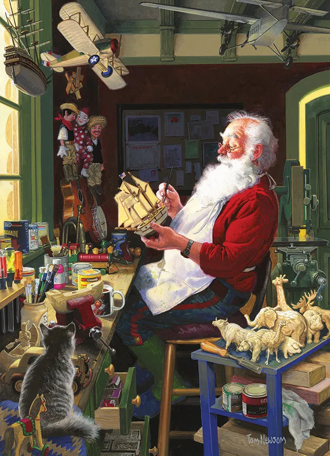 Cobble Hill Santa's Workbench puzzle 500 piese Crăciun