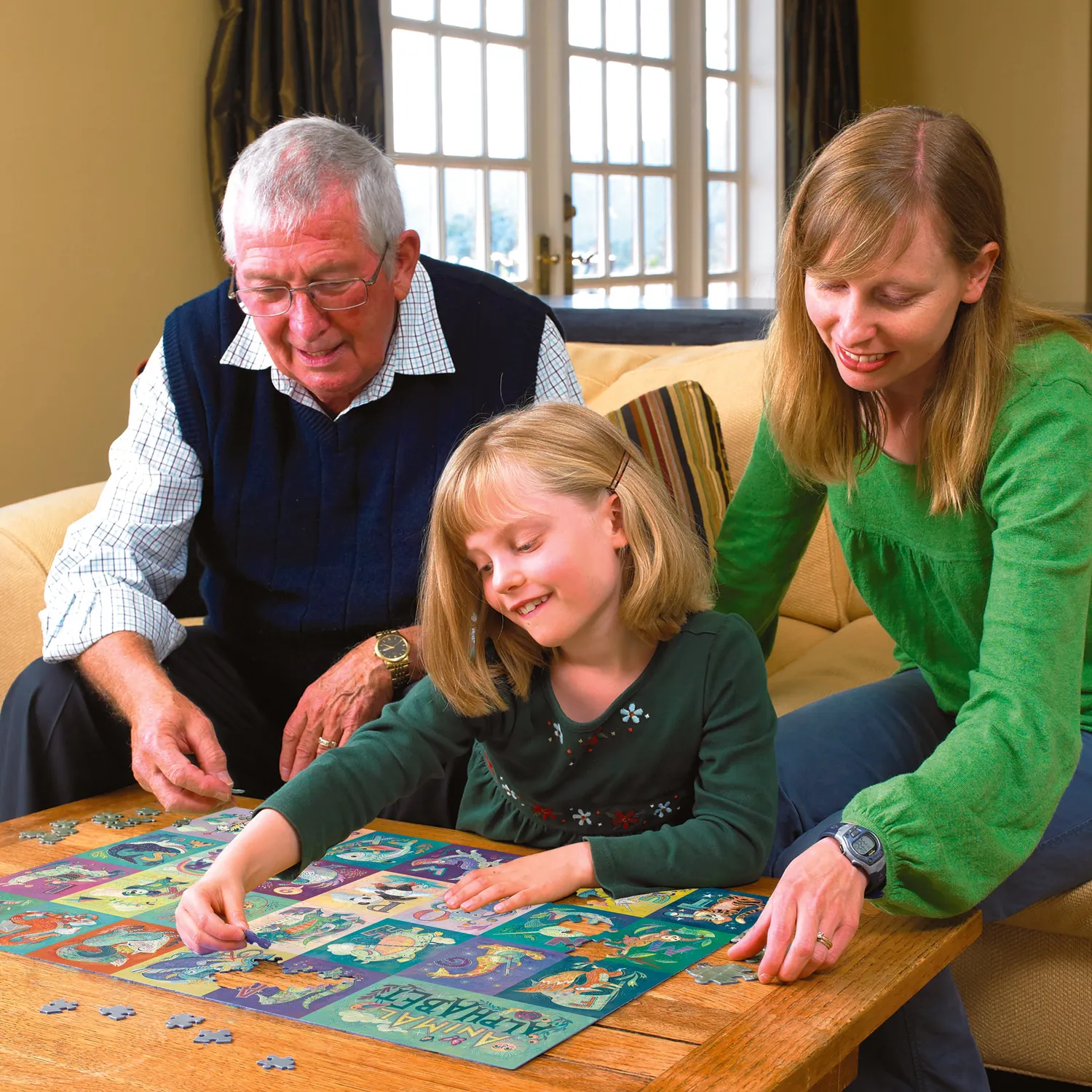 Cobble Hill Animal Alphabet puzzle familie 350 piese animale
