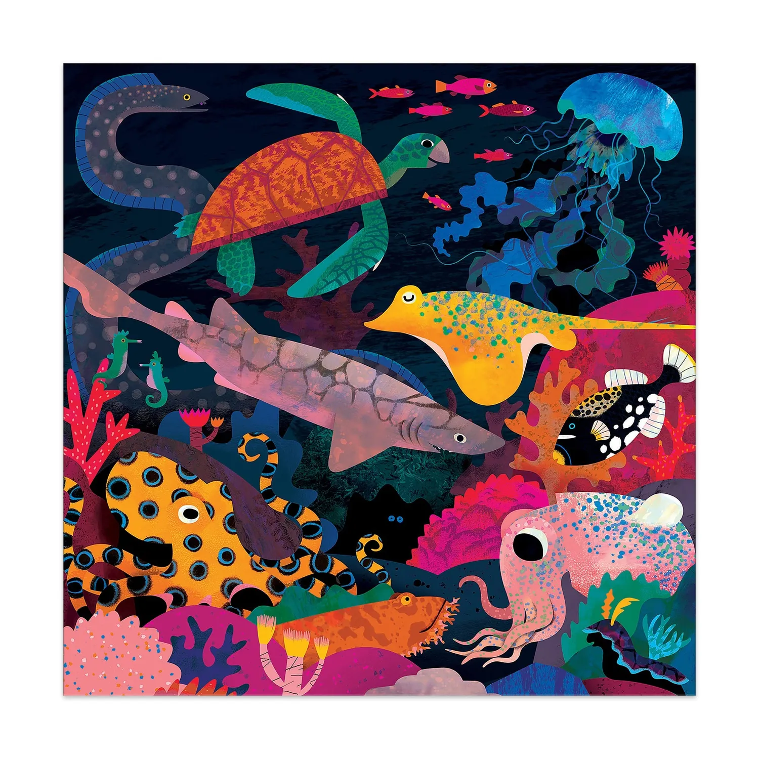 Mudpuppy Ocean Illuminated puzzle 500 piese fosforescent