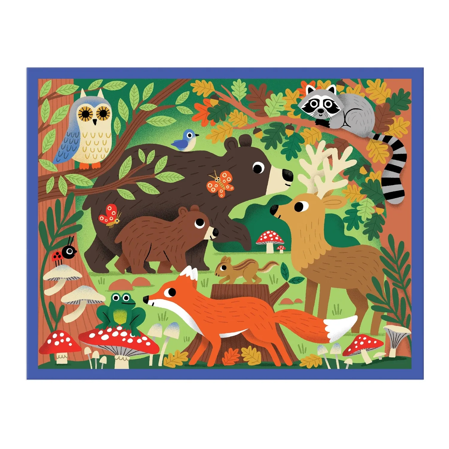 Mudpuppy Woodland puzzle 12 piese pouch animale padure