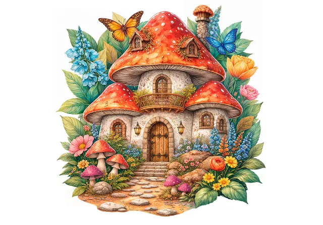 Mosaic Puzzles Mushroom Hideaway puzzle lemn 400 piese fantezie
