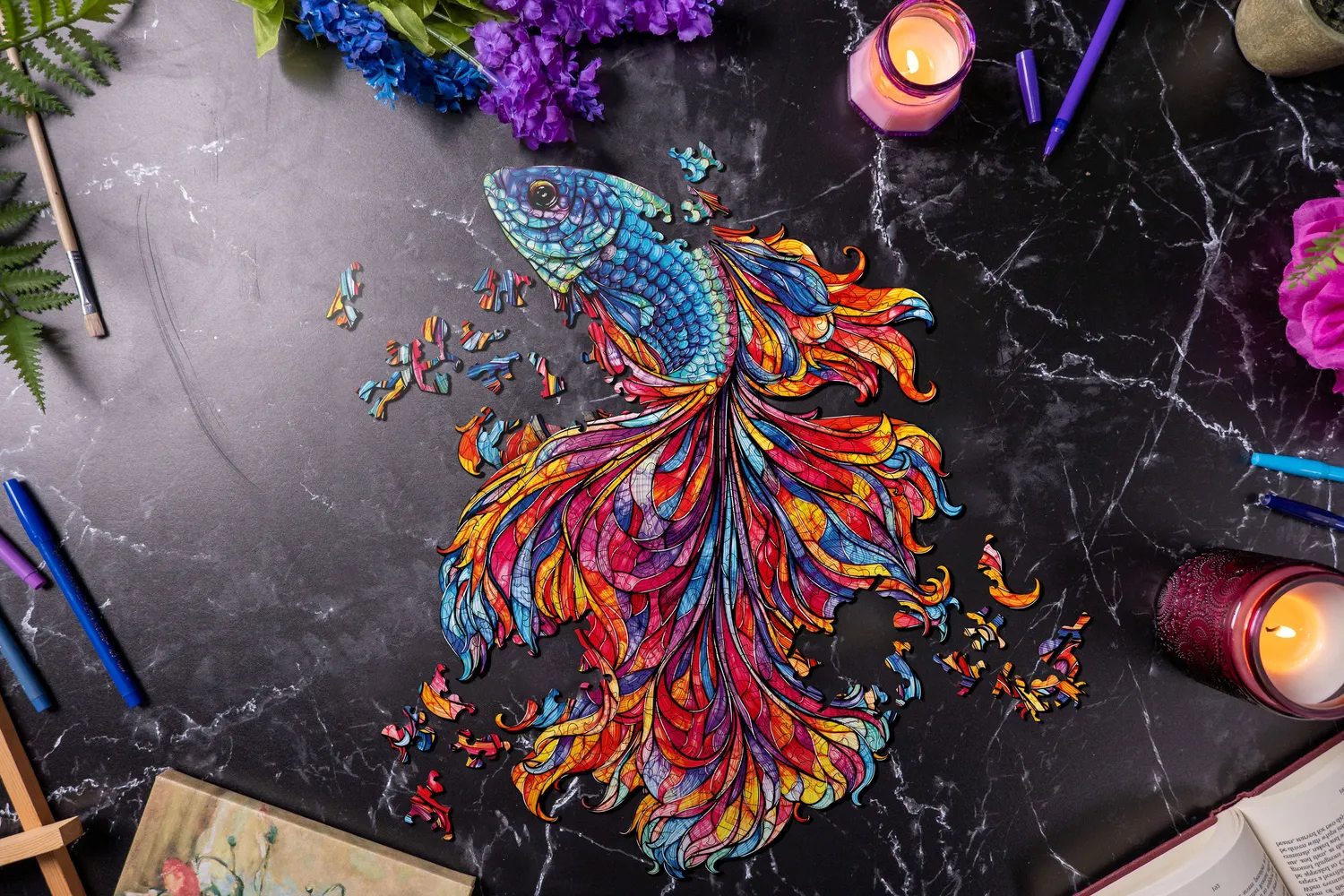 Mosaic Puzzles Chromatic Betta puzzle lemn 400 piese peste