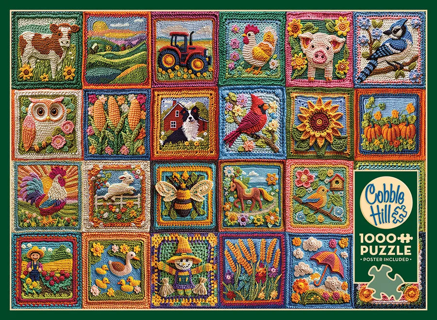 Cobble Hill Country Life Crochet puzzle 1000 piese fermă