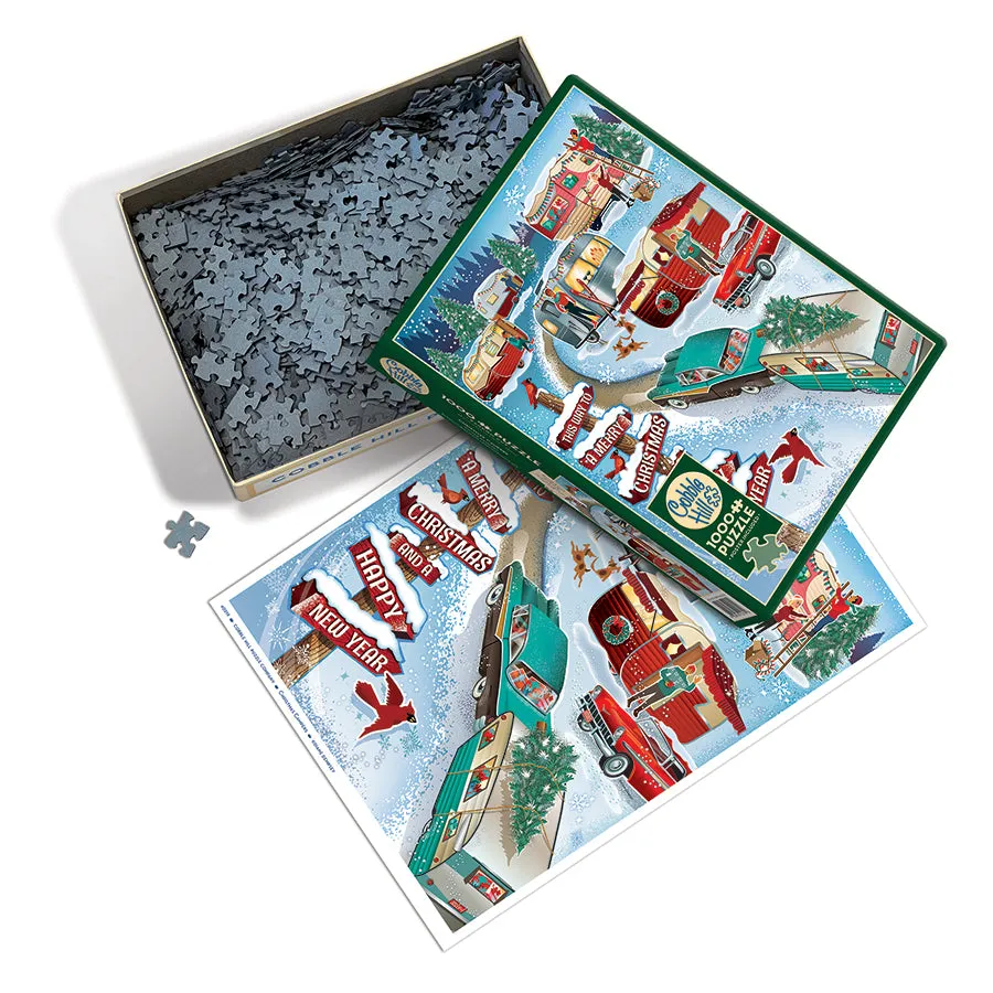 Cobble Hill Christmas Campers puzzle 1000 piese Craciun