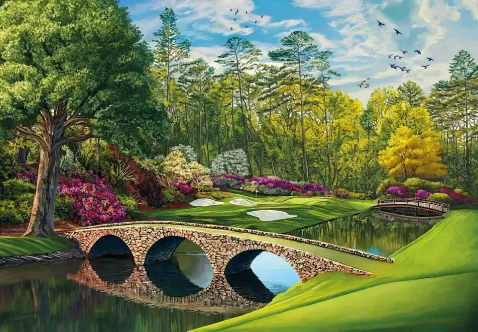 Mosaic Puzzles Serenity on the Green puzzle lemn 1000 piese gradina