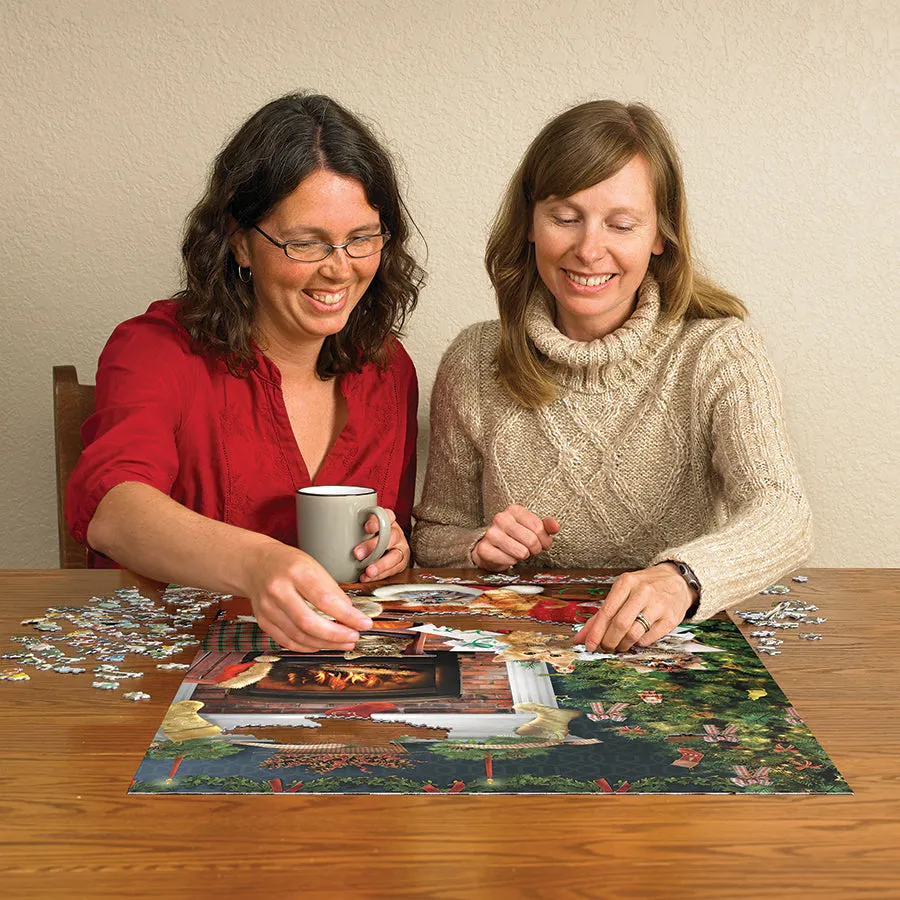 Cobble Hill Christmas Kittens puzzle 1000 piese pisici