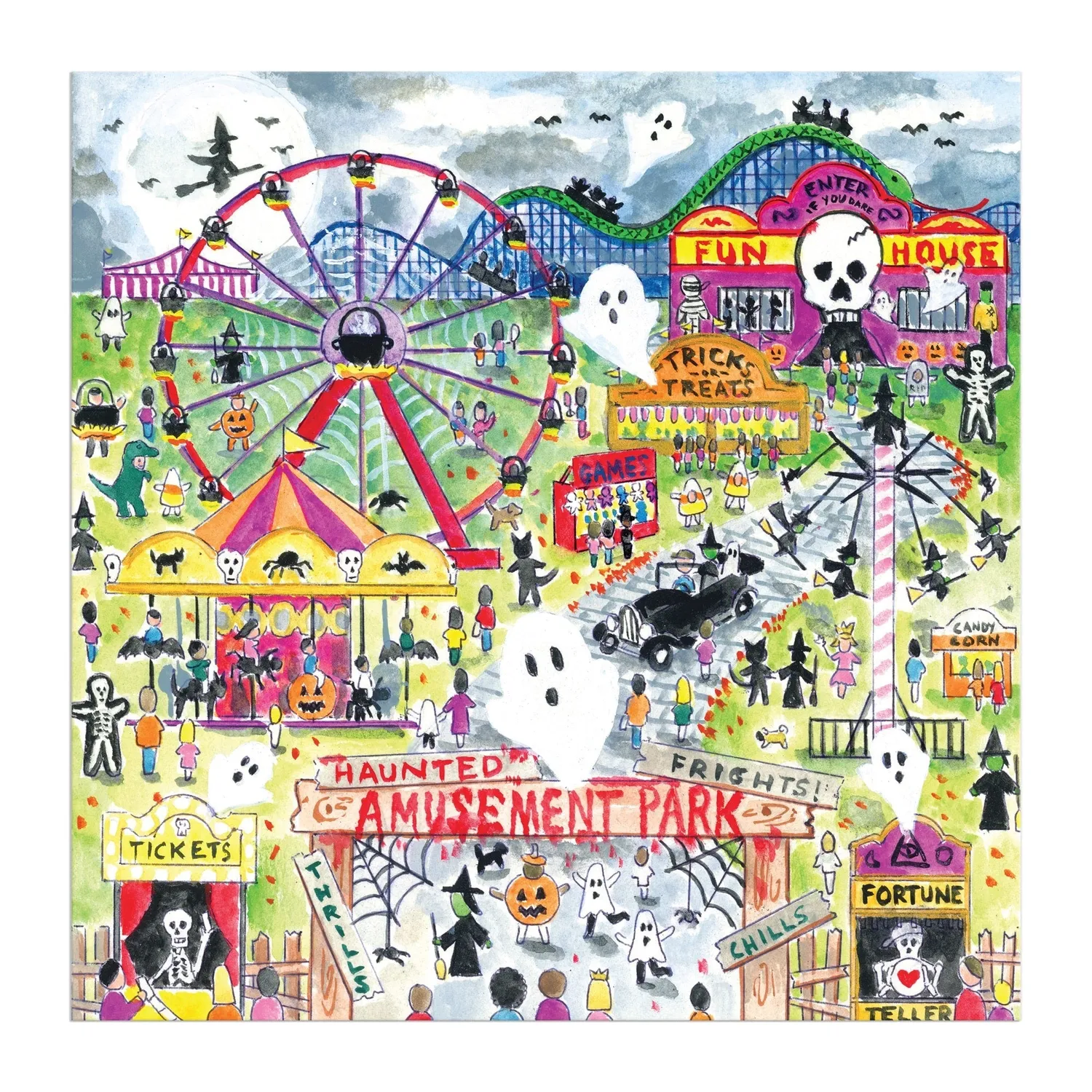 Mudpuppy Michael Storrings Haunted Amusement Park puzzle 500 piese Halloween