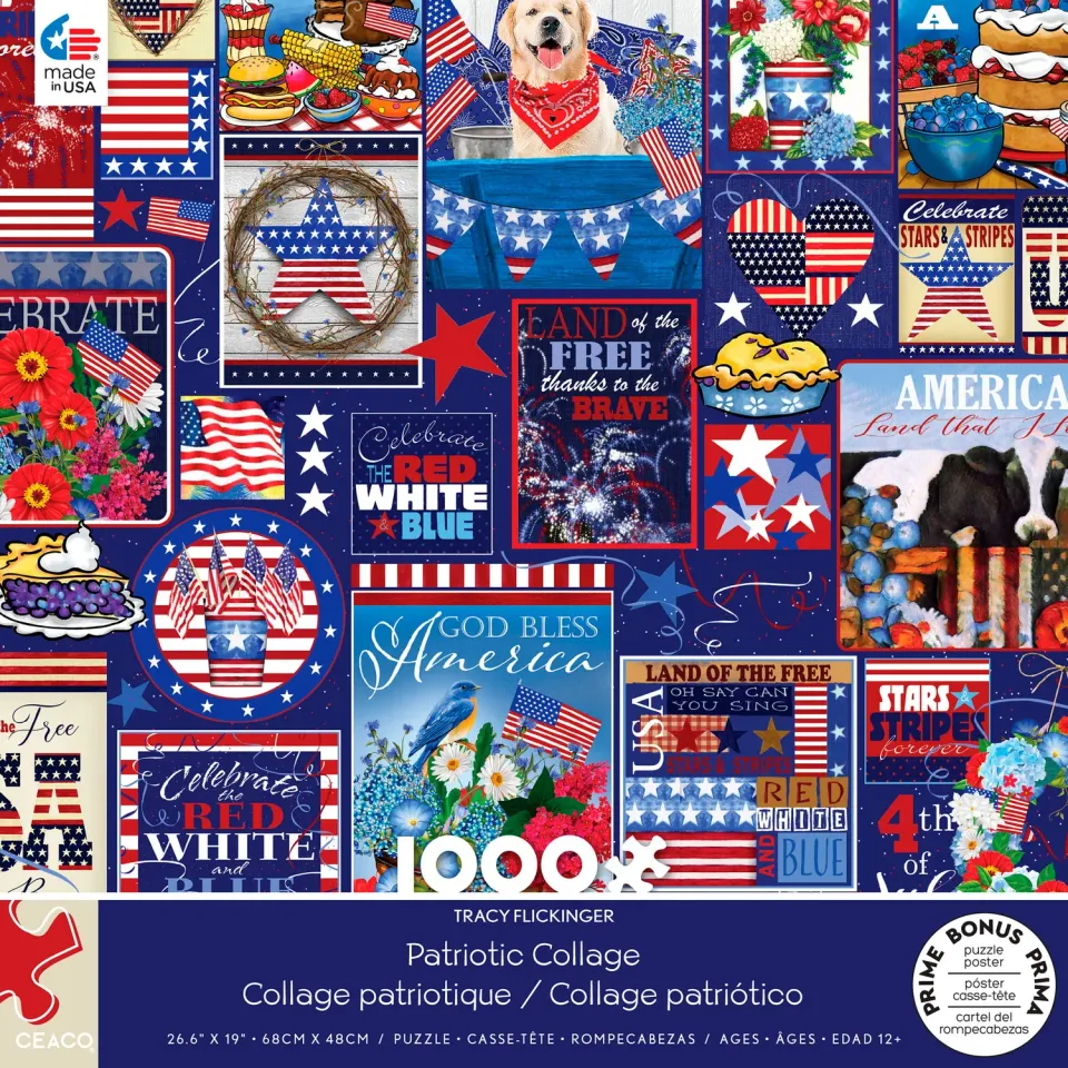 Ceaco Patriotic Collage puzzle 1000 piese americana
