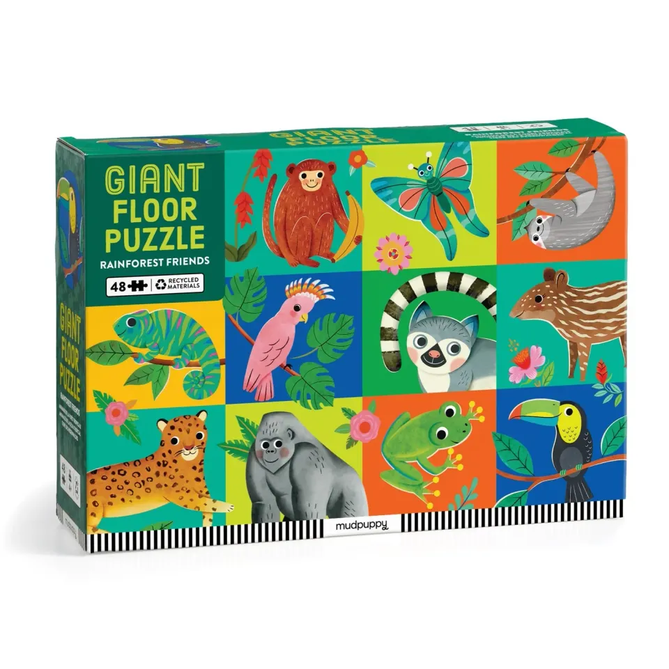 Mudpuppy Rainforest Friends puzzle podea 48 piese gigant
