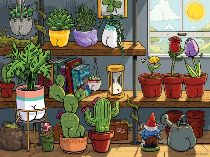 Ceaco Butts on Things Plants puzzle 300 piese