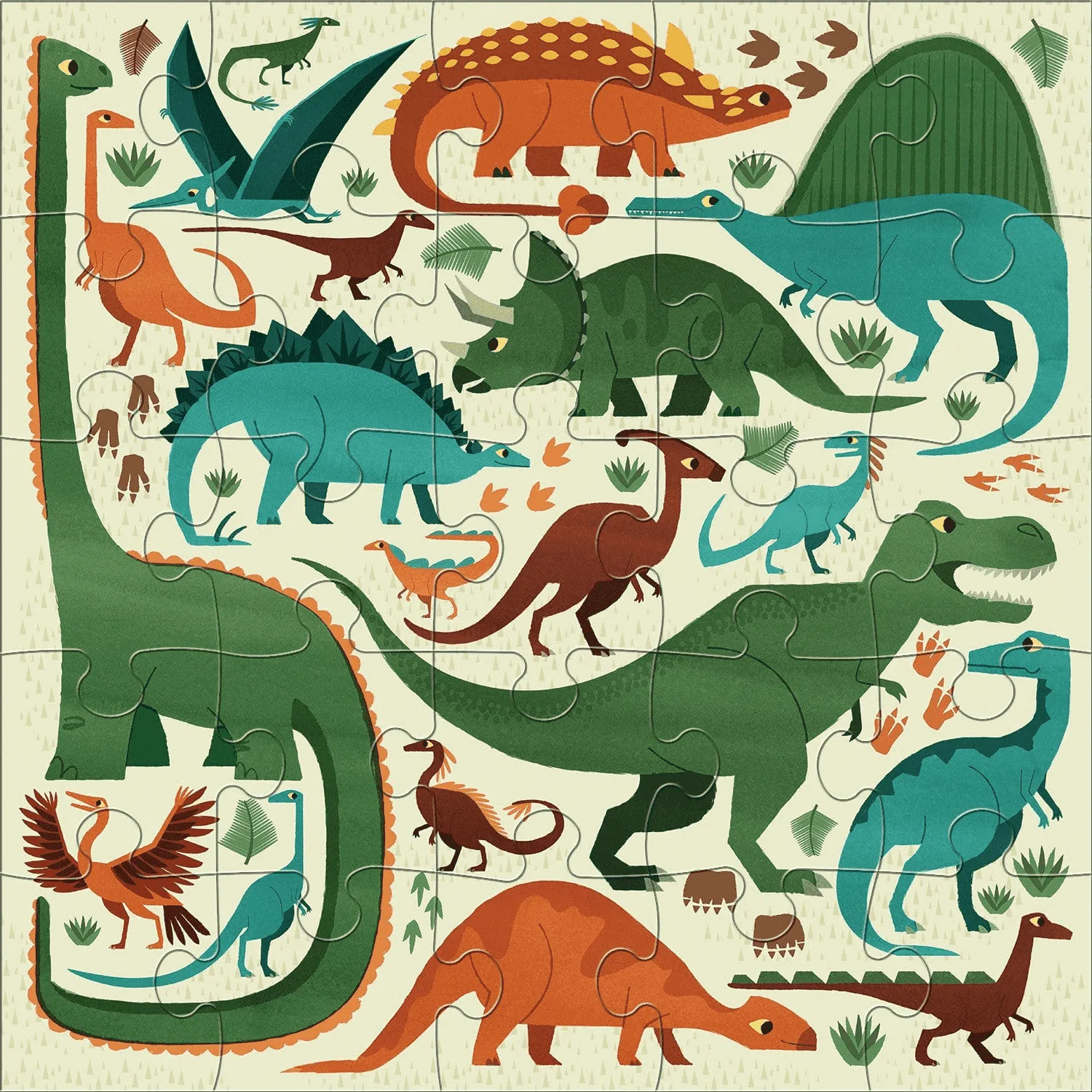 Mudpuppy Mighty Dinosaurs puzzle podea 25 piese