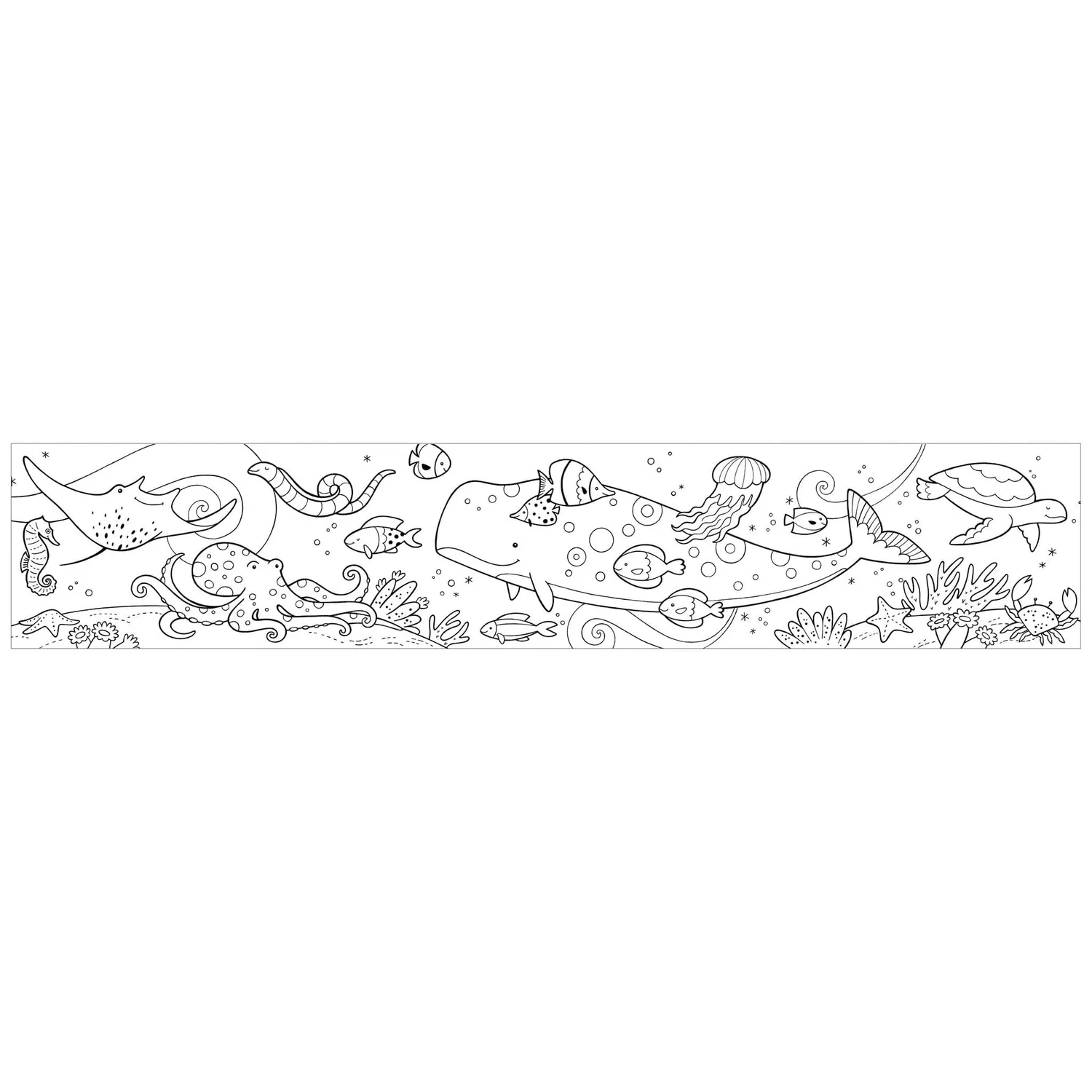 Mudpuppy Under The Sea rolă de colorat mini 76x14 cm creioane