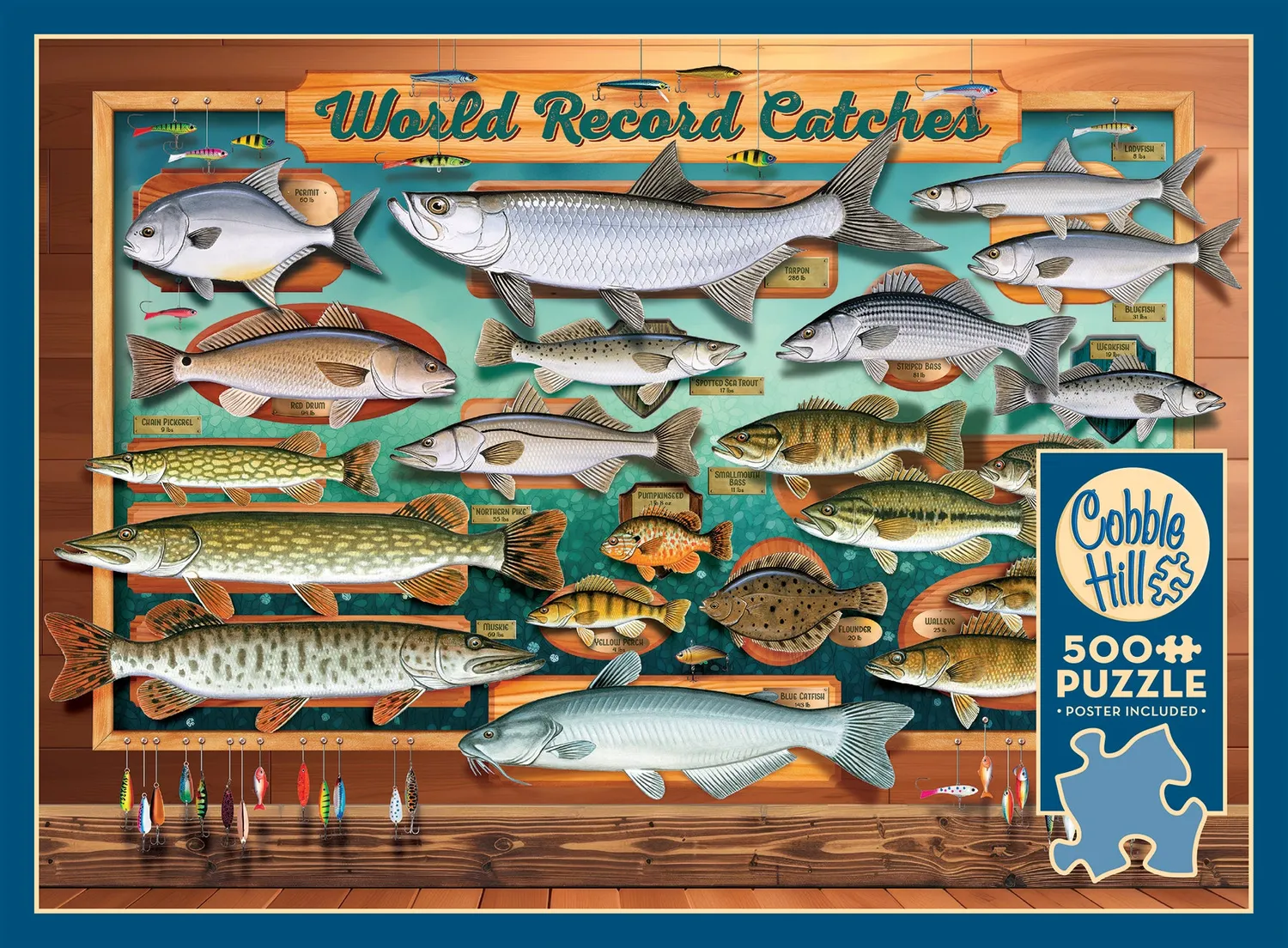 Cobble Hill World Record Catches puzzle 500 piese pescuit