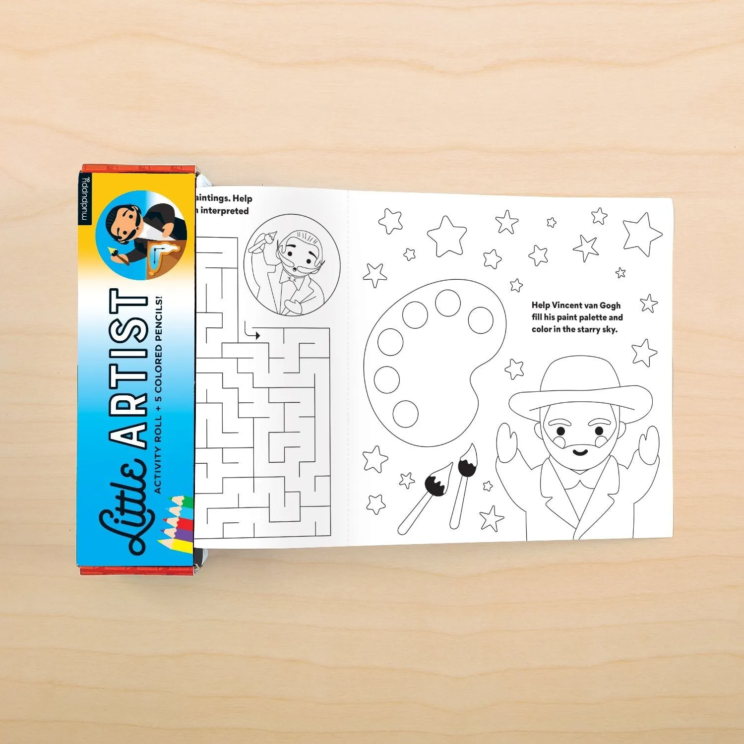 Mudpuppy Little Artist rola activitati colorat 1,8m + creioane