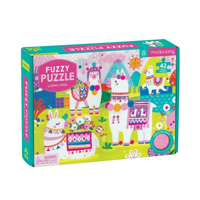 Mudpuppy Llama Land Fuzzy puzzle 42 piese tactile lame