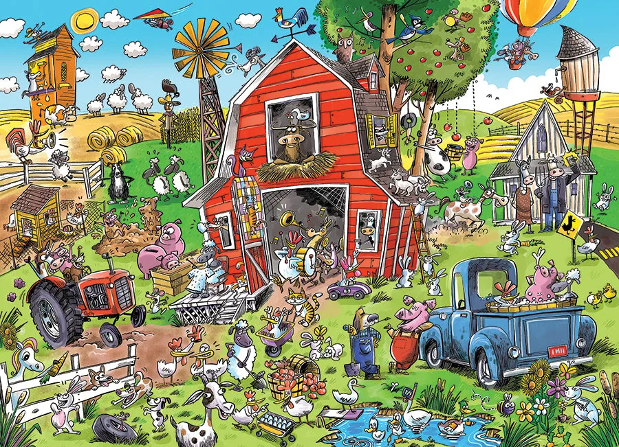 Cobble Hill DoodleTown Farmyard Folly puzzle 1000 piese fermă