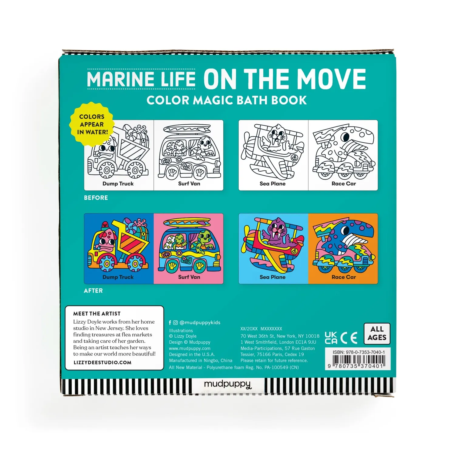 Mudpuppy Marine Life On the Move carte baie 6 pagini apa