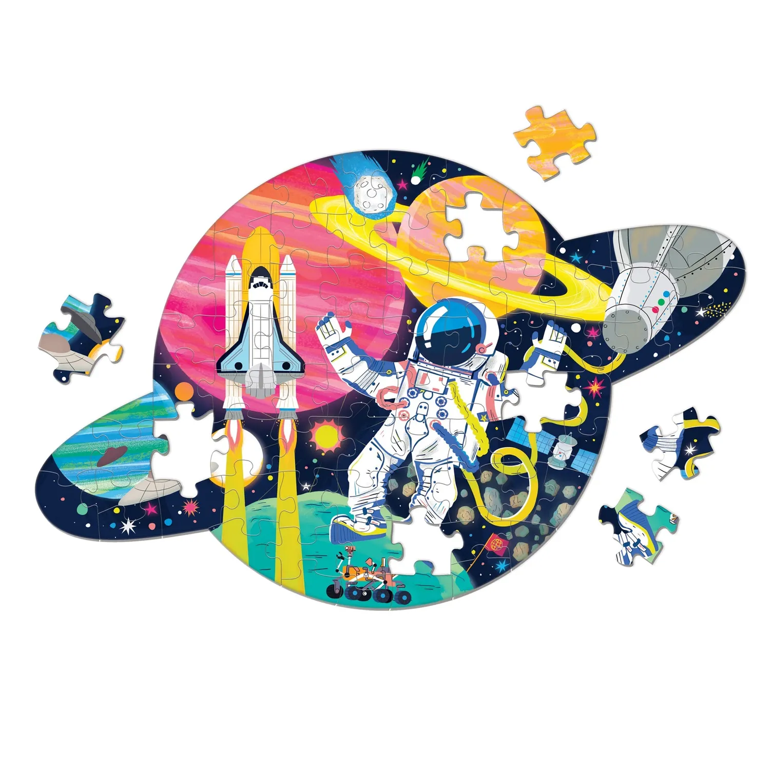 Mudpuppy Space Mission 75 puzzle contur Saturn 58x40cm