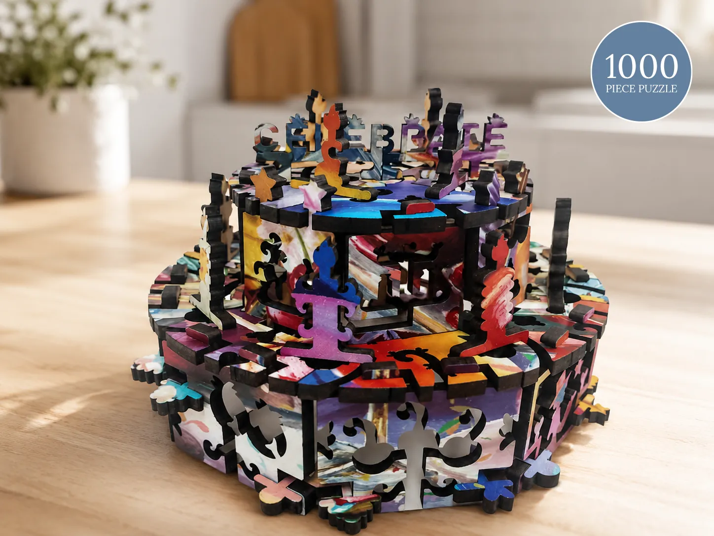 Mosaic Heritage 3D A Slice of Celebration puzzle lemn 1000 piese tort
