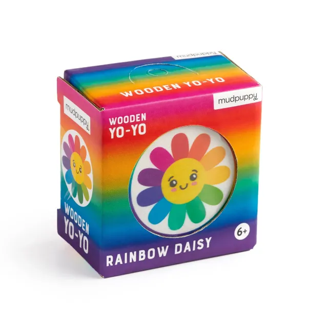 Mudpuppy Rainbow Daisy yo-yo lemn 6x6 cm