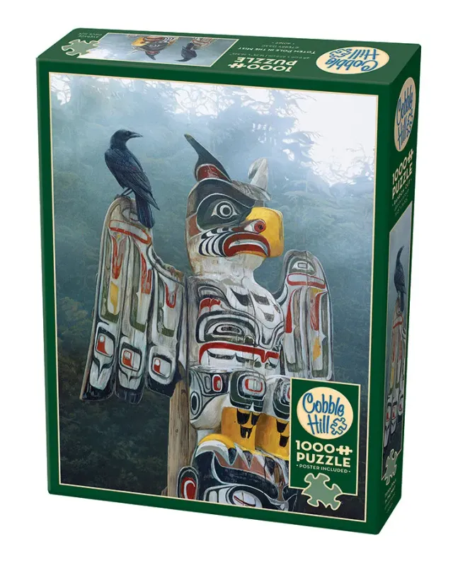 Cobble Hill Totem Pole in the Mist puzzle 1000 piese ceață