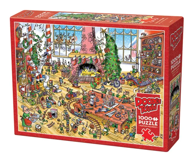 DoodleTown Elves at Work puzzle 1000 piese craciun