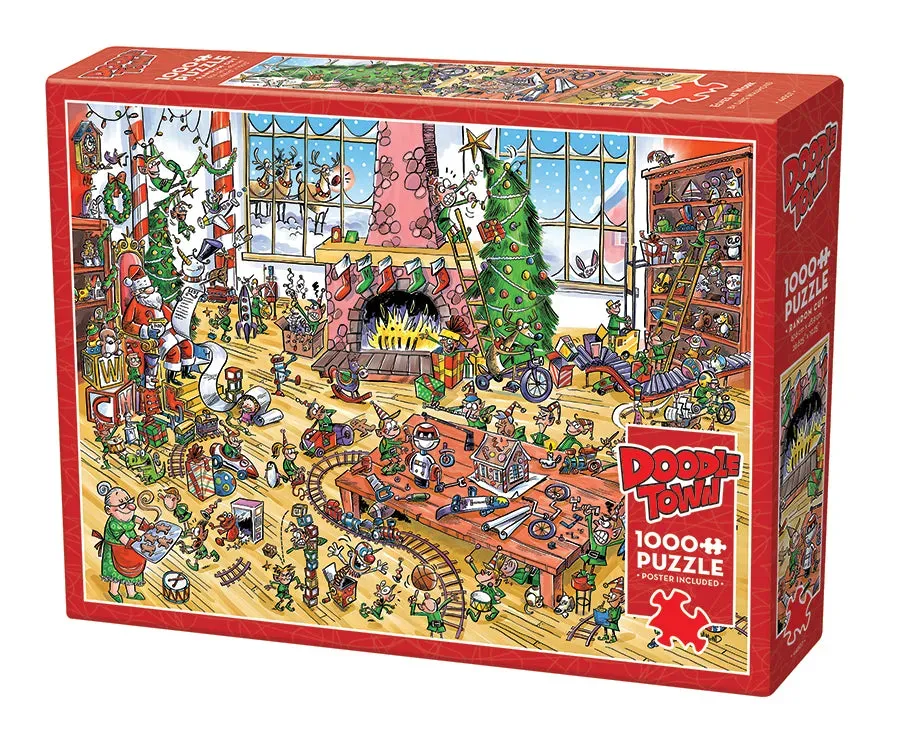 DoodleTown Elves at Work puzzle 1000 piese craciun
