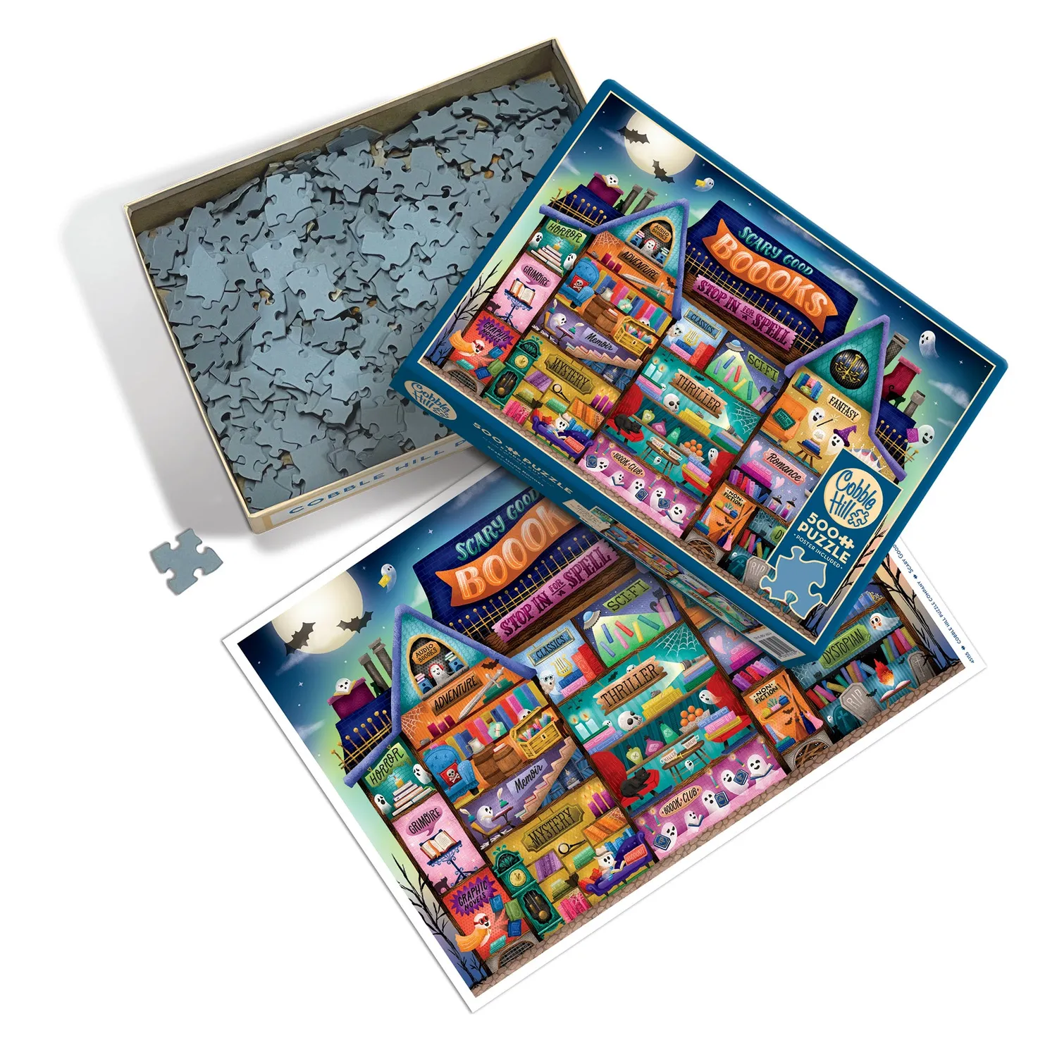 Cobble Hill Scary Good Boooks puzzle 500 piese Halloween