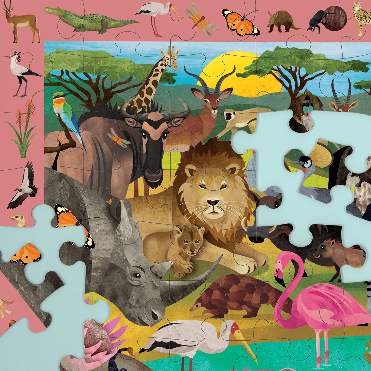Mudpuppy African Safari Search Find puzzle 64 piese animale