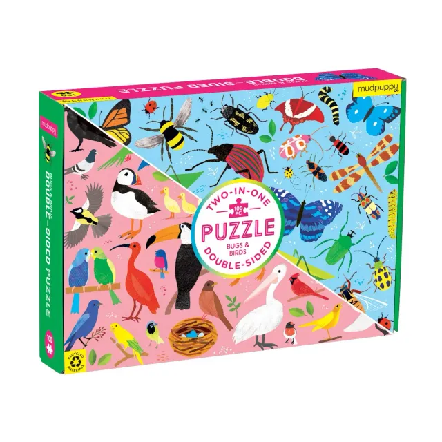 Mudpuppy Bugs & Birds puzzle dublu 100 piese