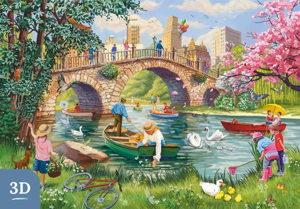 Mosaic Puzzles Summer by the Bridge puzzle lemn 500 piese 3D
