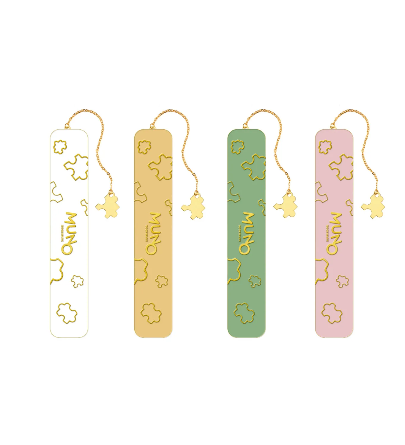 Muno Puzzle MunoBookmark semn de carte diverse culori cu pandantiv