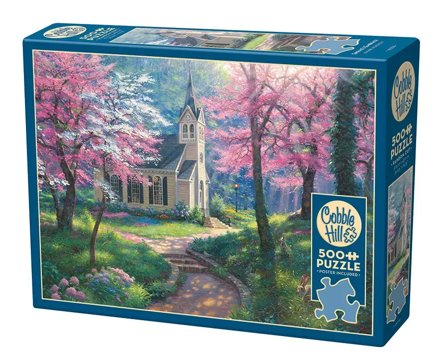 Cobble Hill Spring's Embrace puzzle 500 piese biserica