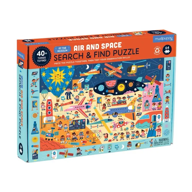 Mudpuppy Air and Space Museum puzzle 64 piese caută și găsește