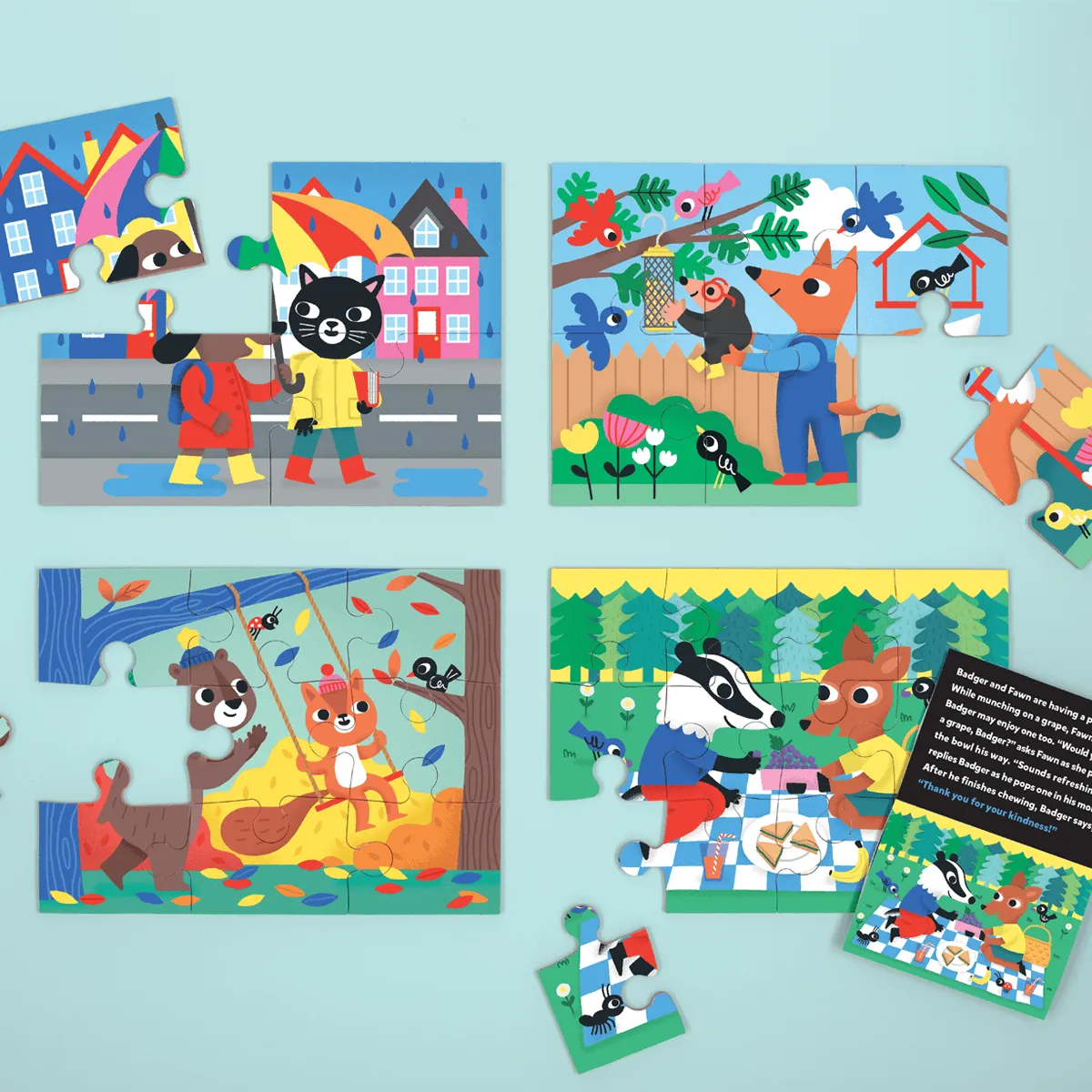 Mudpuppy Kindness puzzle progresiv 4 în 1, 12 piese