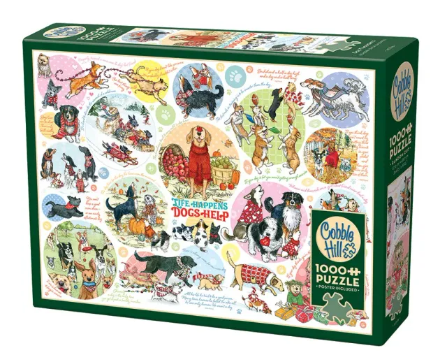 Cobble Hill Dog Thoughts puzzle 1000 piese câini