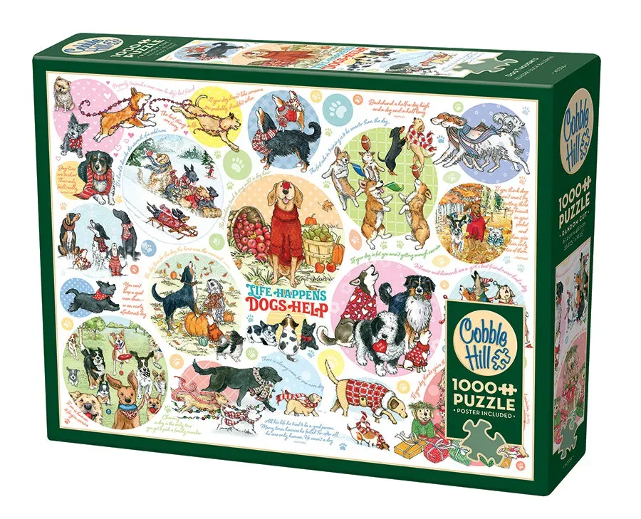 Cobble Hill Dog Thoughts puzzle 1000 piese câini