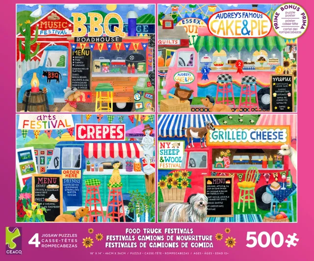Ceaco Food Trucks puzzle 4 in 1 set colorat