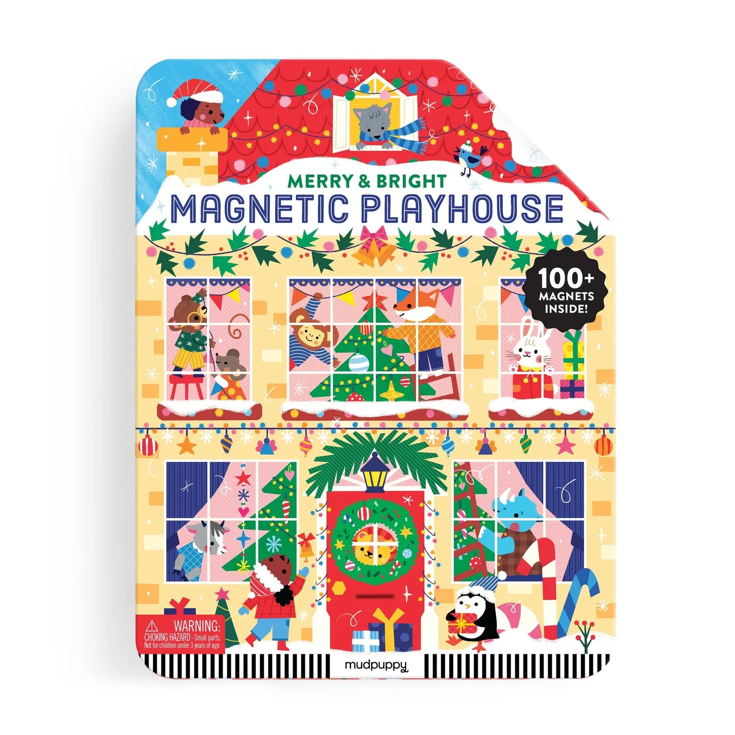 Mudpuppy Merry & Bright casuta magnetica 100 magneți