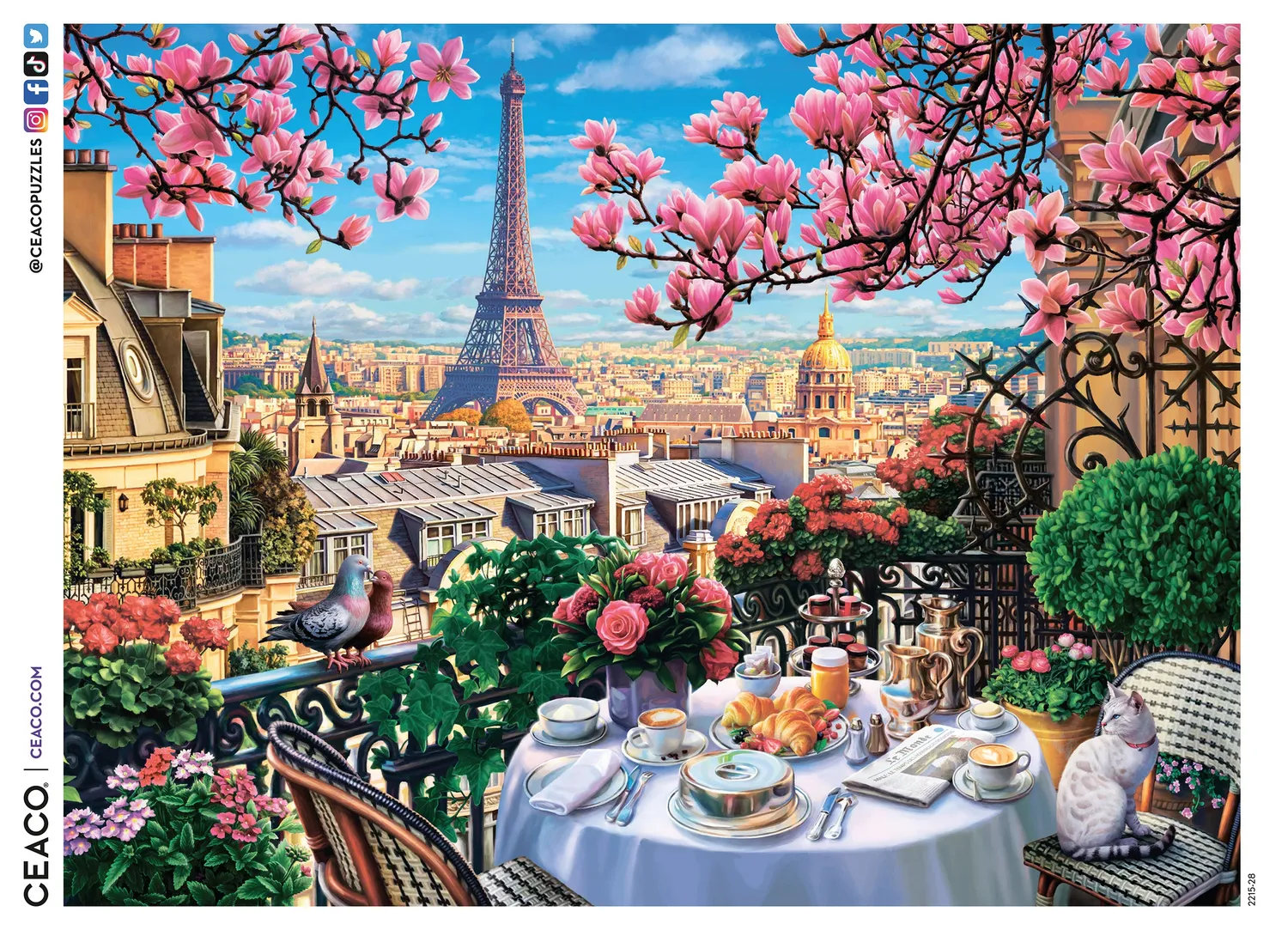 Ceaco Brunch in Paris puzzle 300 piese pisică Paris