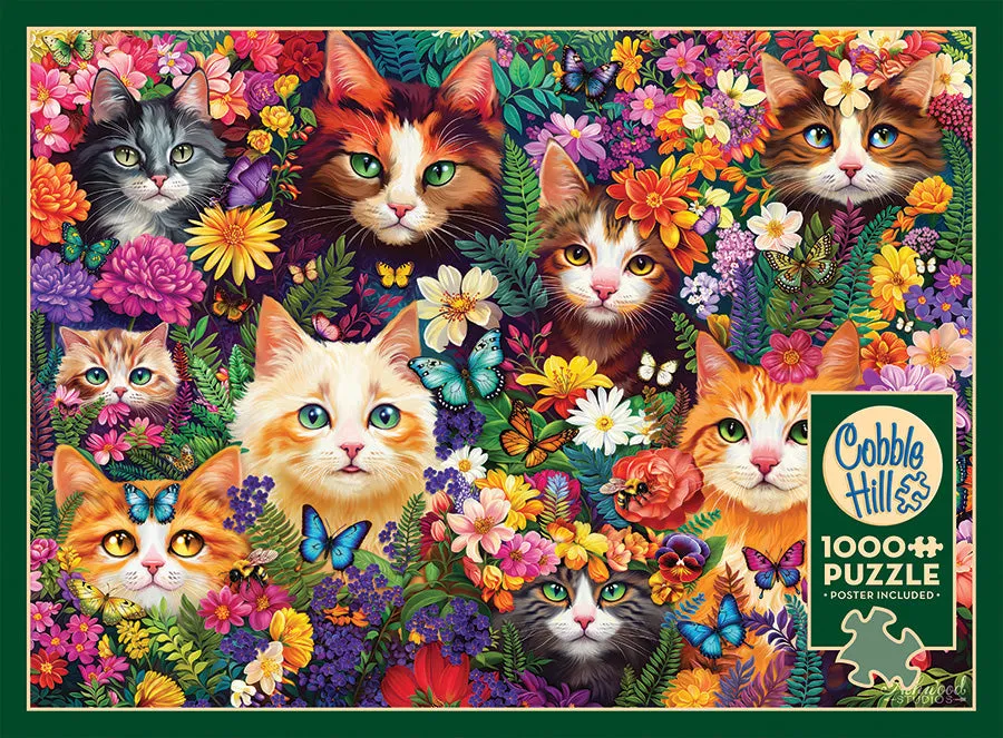Cobble Hill Blooming Whiskers puzzle 1000 piese pisici