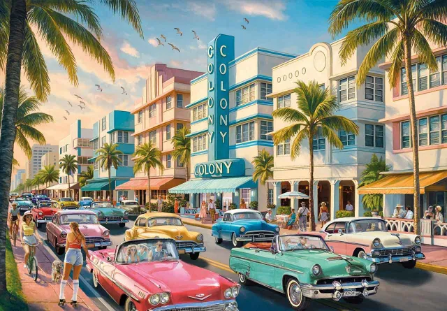 Mosaic Puzzles Cruising Through Ocean Drive puzzle lemn 100 piese