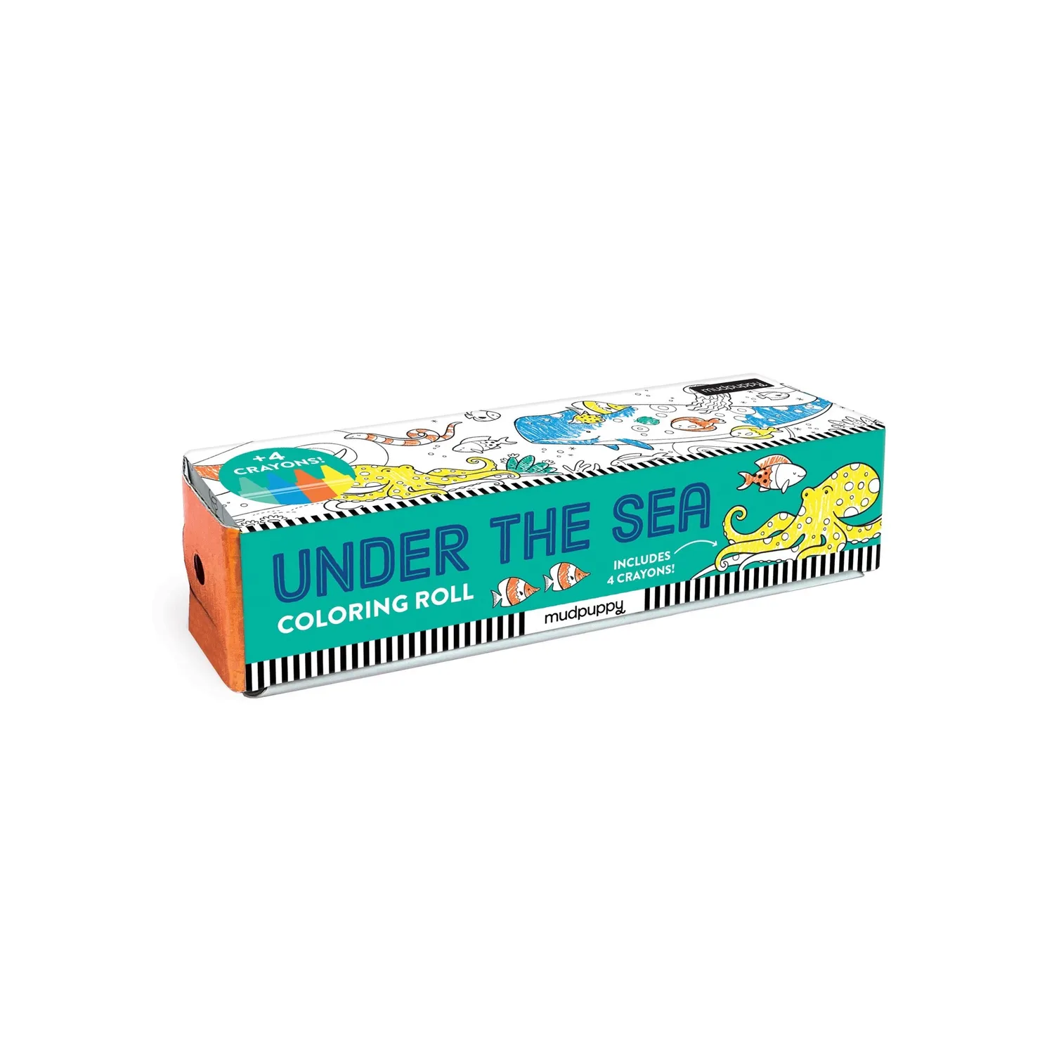 Mudpuppy Under The Sea rolă de colorat mini 76x14 cm creioane