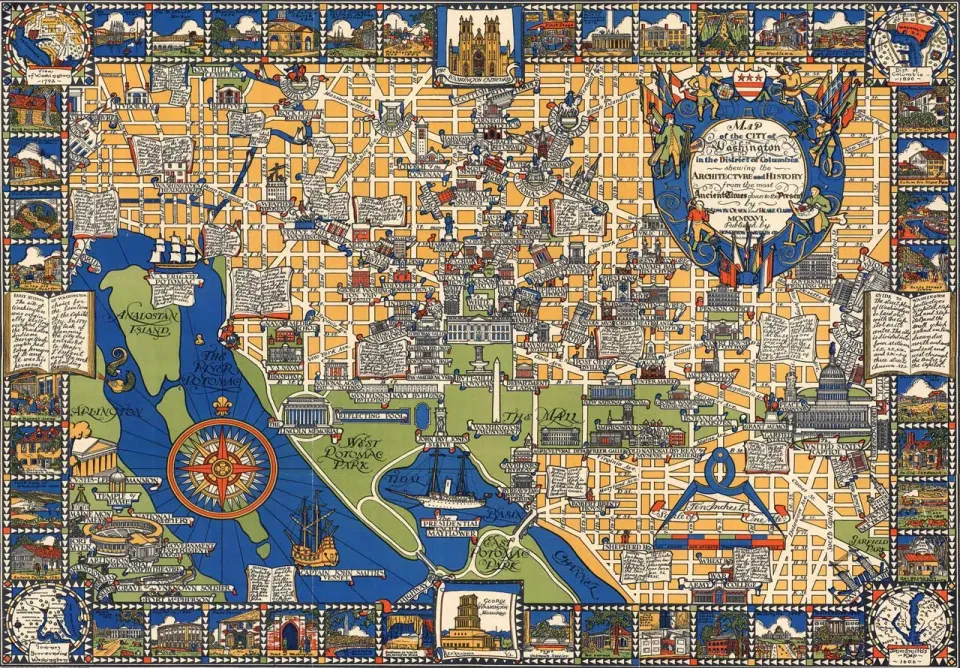 Mosaic Puzzles Washington Map puzzle lemn 250 piese harta
