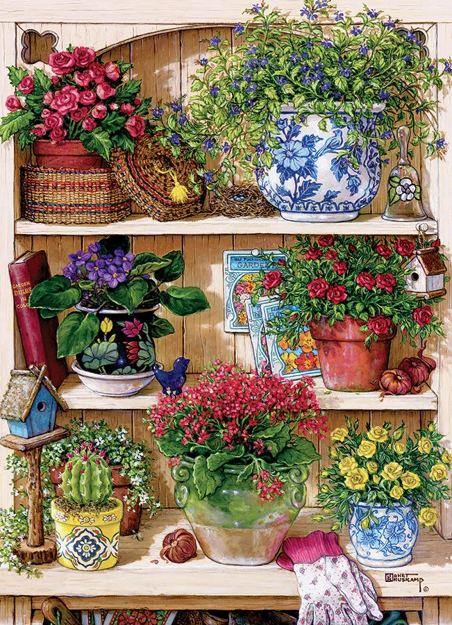 Cobble Hill Flower Cupboard puzzle 500 piese flori