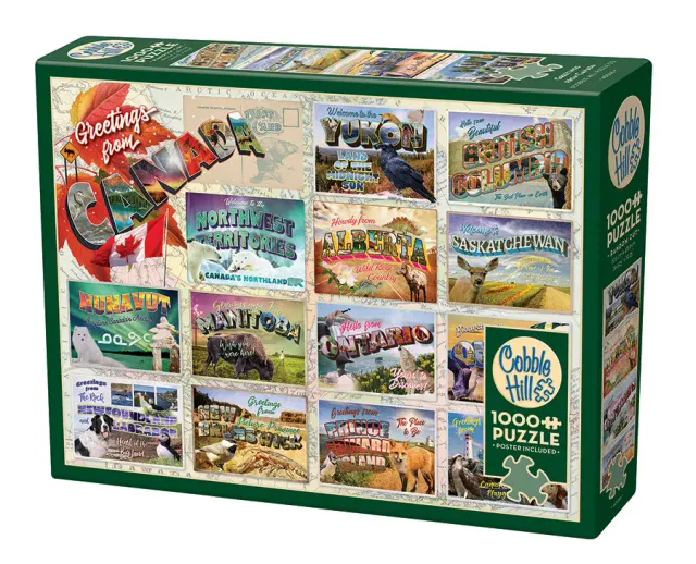 Cobble Hill Greetings from Canada puzzle 1000 piese postcards
