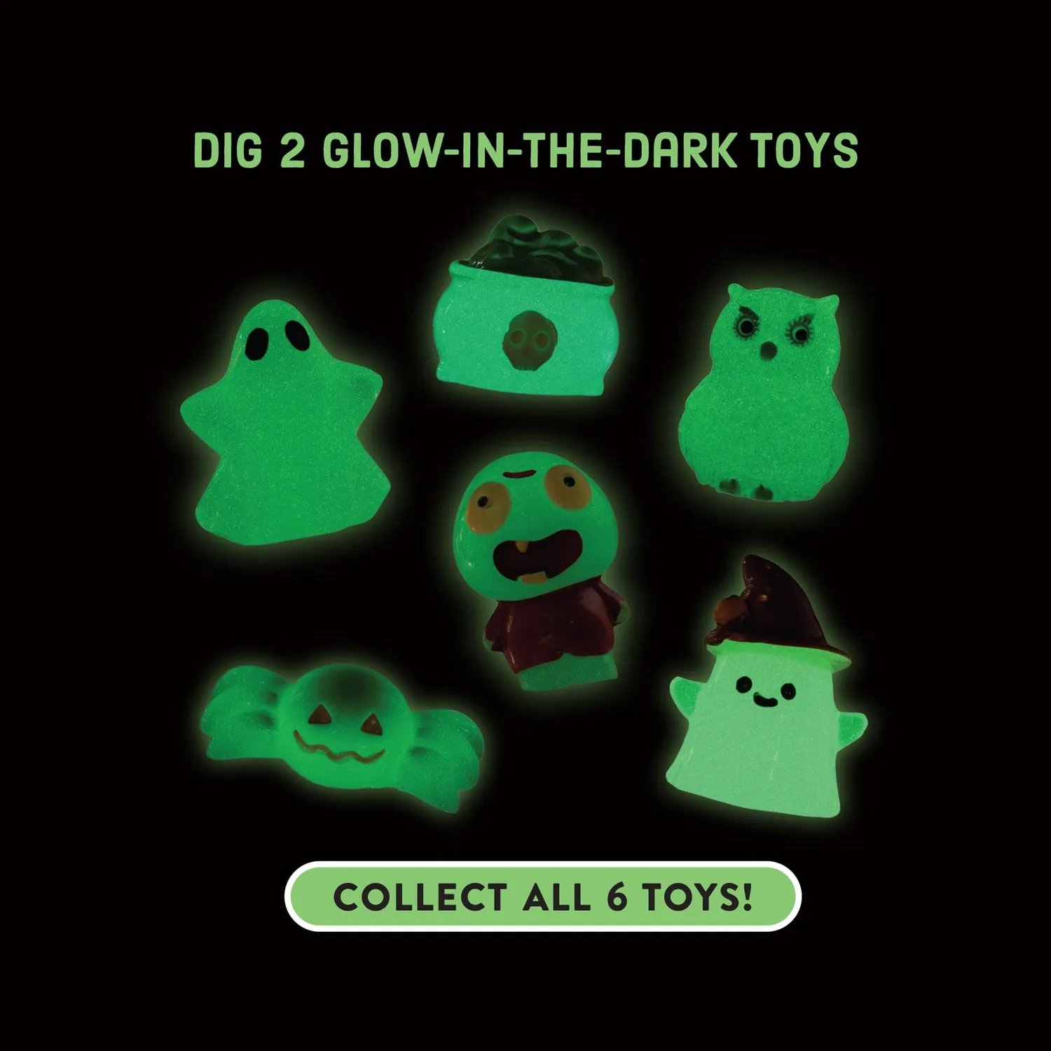 Mudpuppy Spooky Dig kit excavare fosforescent