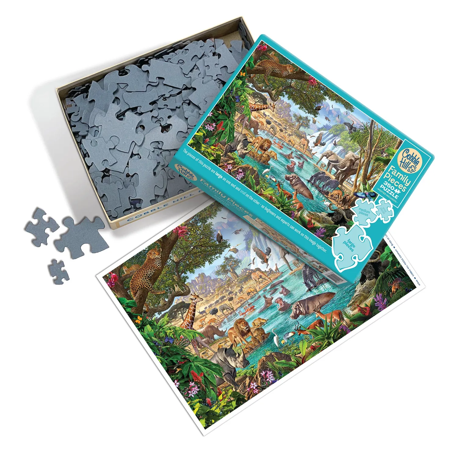 Cobble Hill Family River of Life puzzle 350 piese jungla