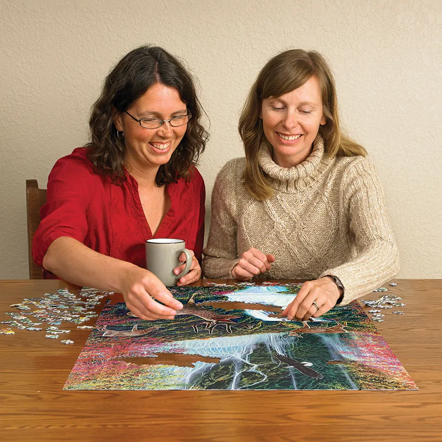 Cobble Hill Mystic Forest puzzle 500 piese cerbi cascada